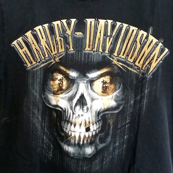 Harley Davidson Skull Tshirt Vandervest - Picture 2 of 8